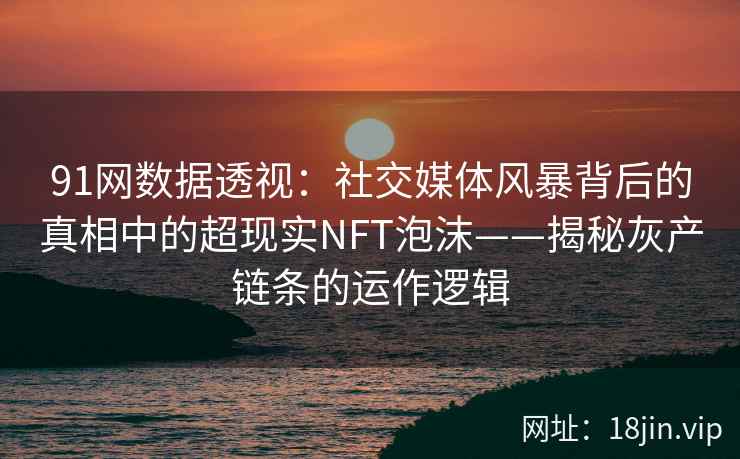 91网数据透视:社交媒体风暴背后的真相中的超现实NFT泡沫——揭秘灰产链条的运作逻辑 91网数据透视:社交媒体风暴背后的真相中的超现实NFT泡沫——揭秘灰产链条的运作逻辑