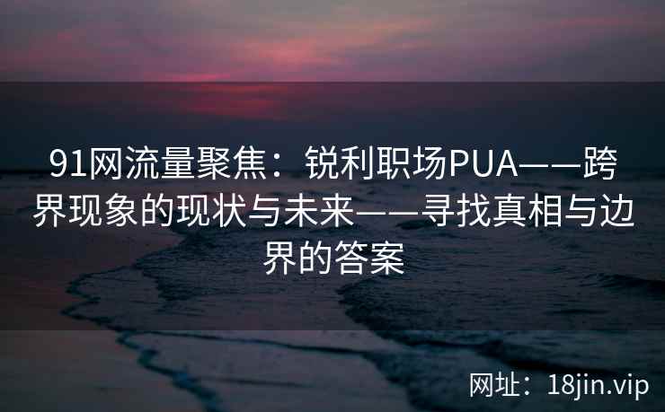 91网流量聚焦：锐利职场PUA——跨界现象的现状与未来——寻找真相与边界的答案