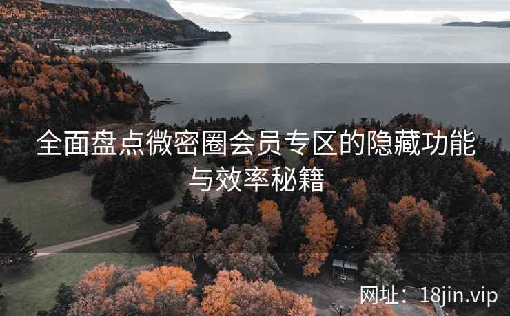 全面盘点微密圈会员专区的隐藏功能与效率秘籍