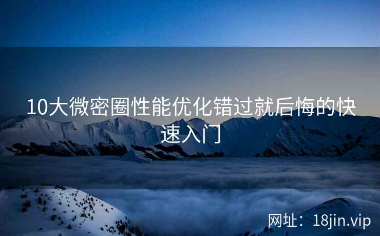10大微密圈性能优化错过就后悔的快速入门 10大微密圈性能优化错过就后悔的快速入门