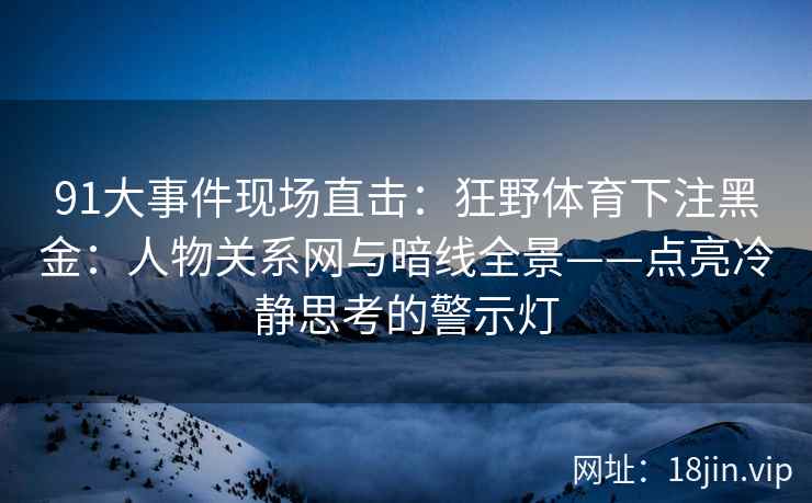 91大事件现场直击：狂野体育下注黑金：人物关系网与暗线全景——点亮冷静思考的警示灯
